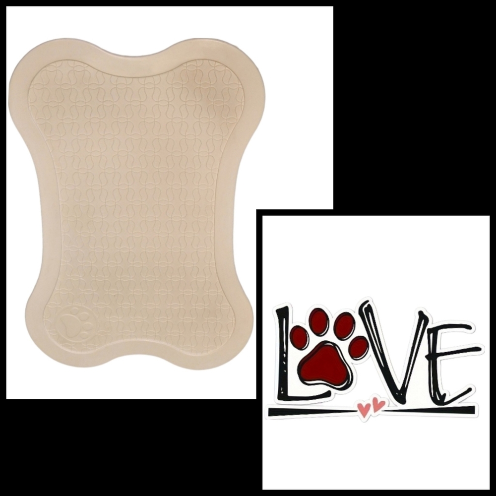Small Bone Design Rubber Pet Food Mat